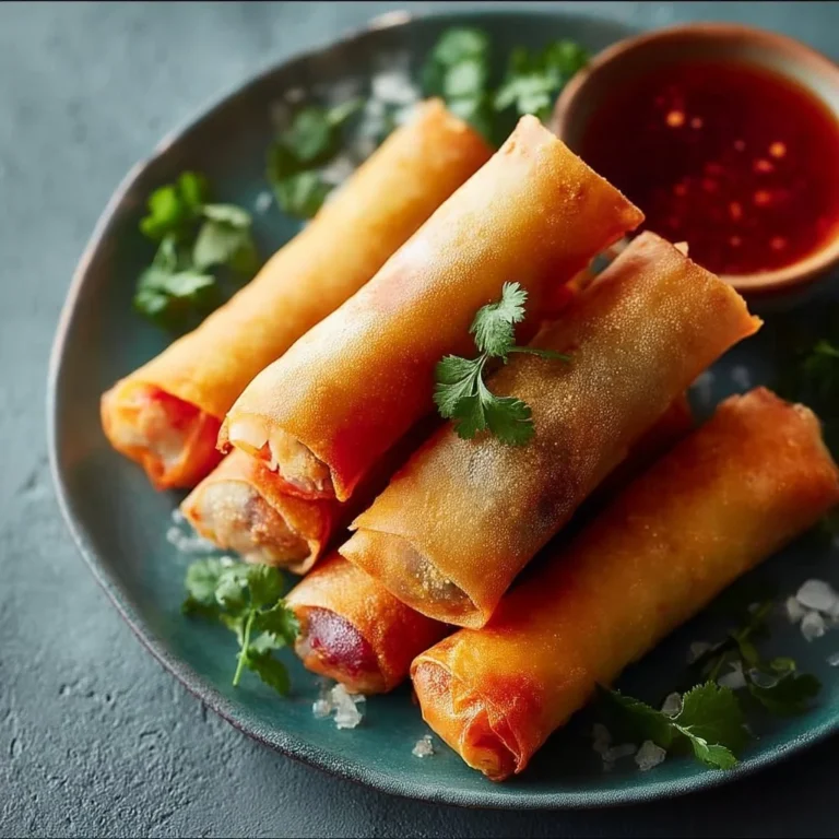 Rollitos de primavera crujientes preparados en freidora de aire
