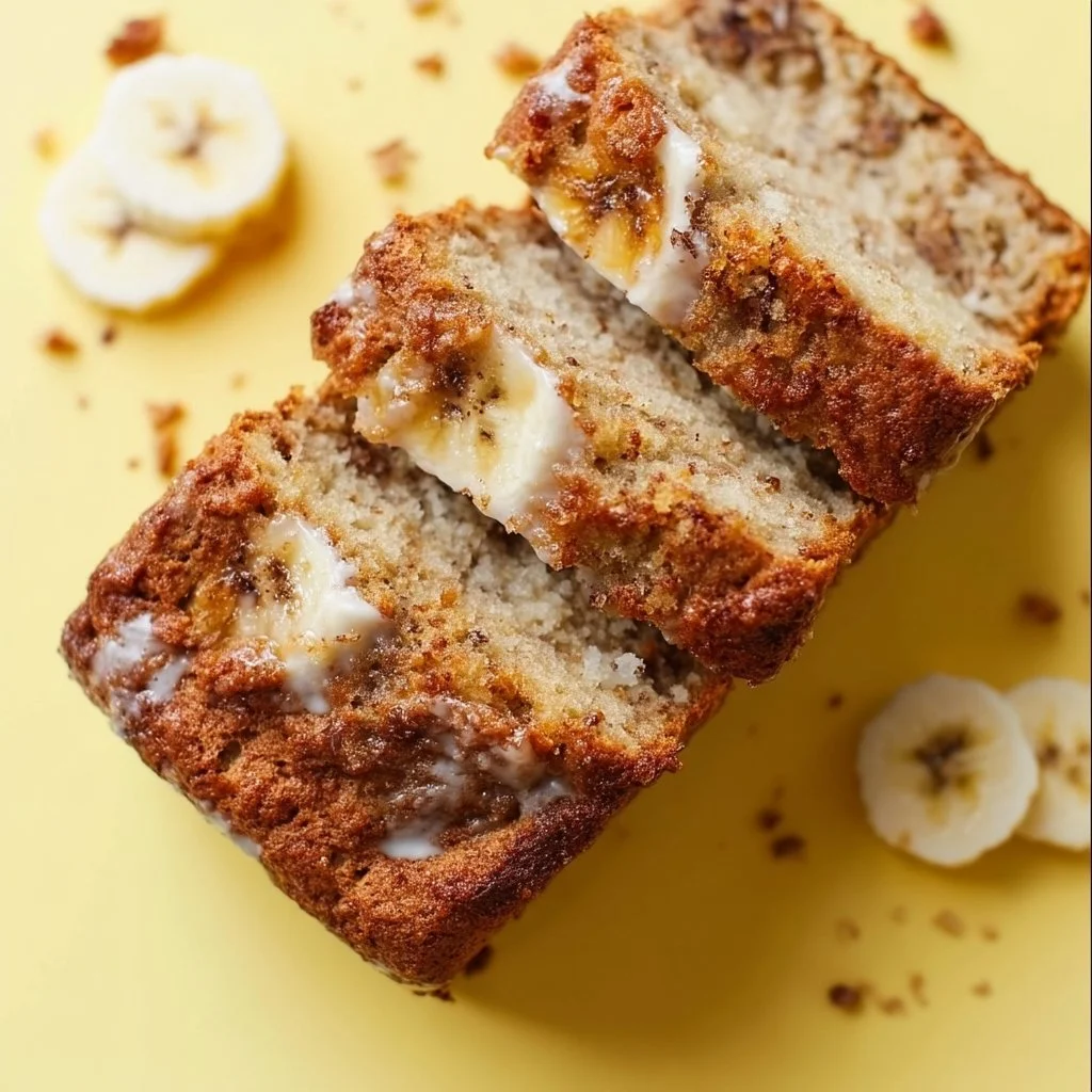 Receta de pan con plátano sin azúcar, perfecto para un postre saludable.