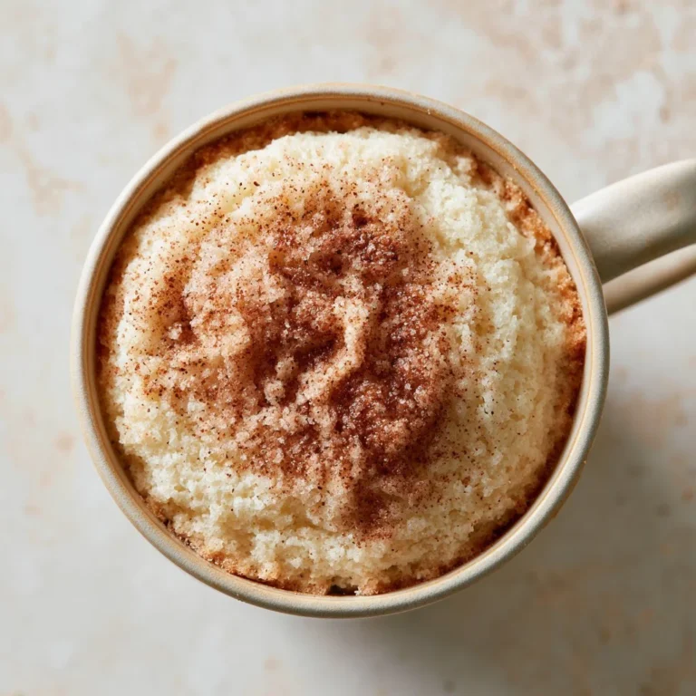 Deliciosa Tarta de mug Snickerdoodle con ingredientes frescos y especias.