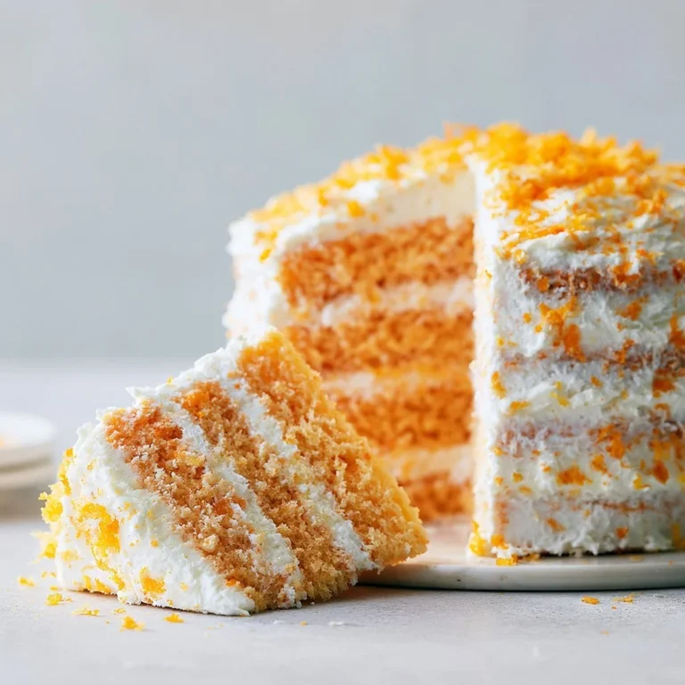 Torta de Naranja Crema con decoración de naranja fresca y crema batida.