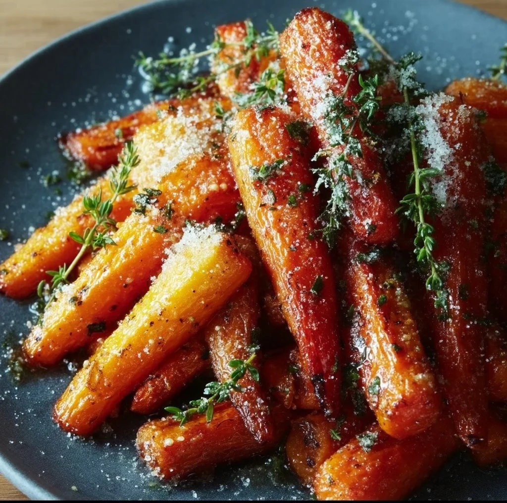 Zanahorias glaseadas con miel cocinadas en freidora de aire.
